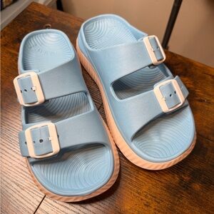 KuaiLu Womens Recovery Sandals With Comfortable Plantar Fasciitis Arch Size 8